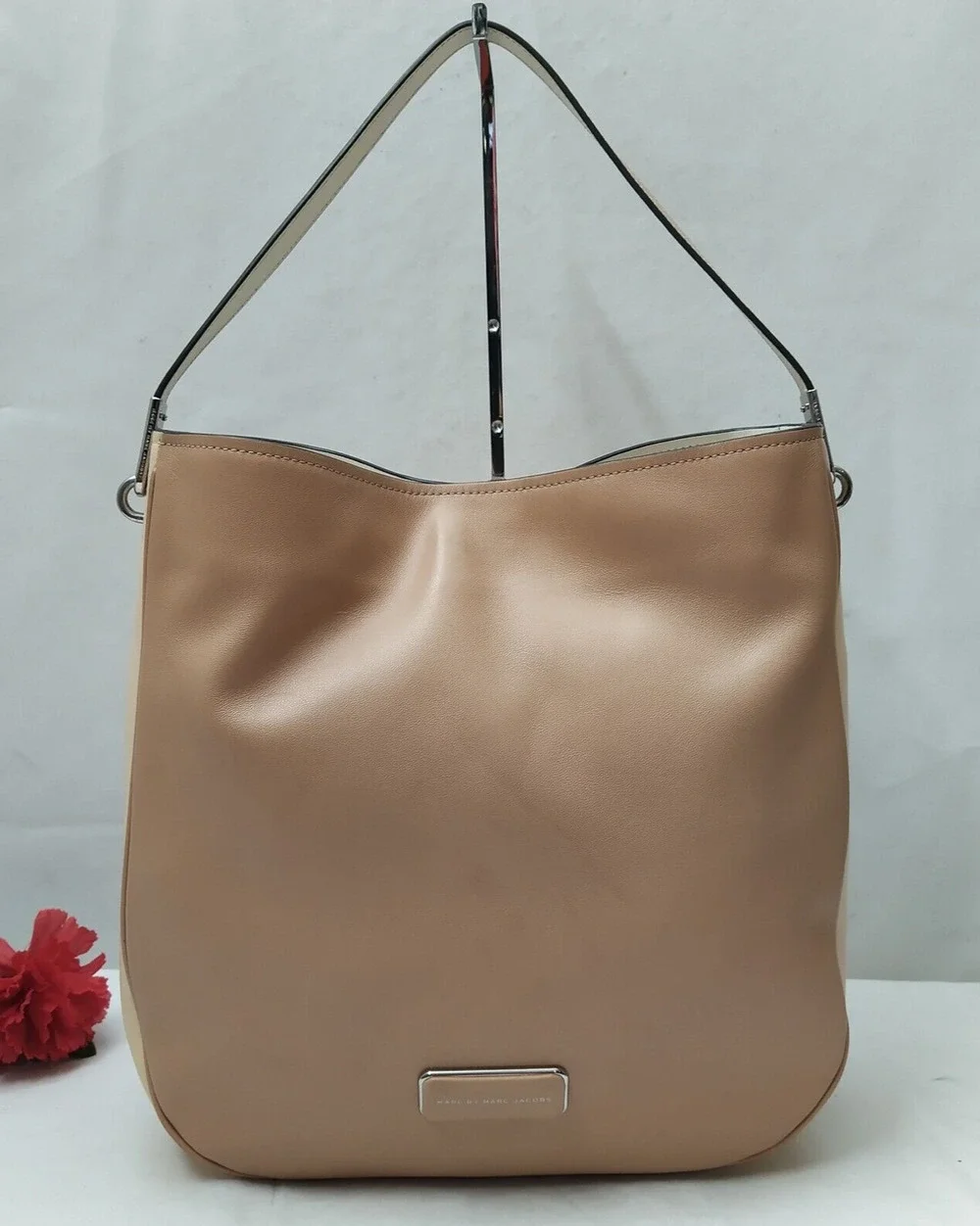 Marc By Marc Jacobs Brown and Ivory Leather Hobo Shoulder Bag